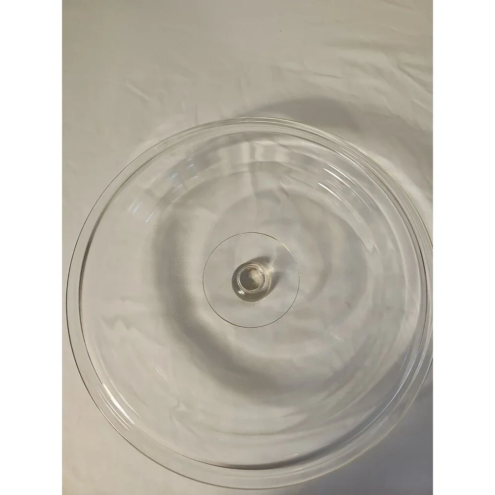 Vintage Clear Glass Lid Large Casserole/Pan Mexico 11.50” Inside 12.25” Outside